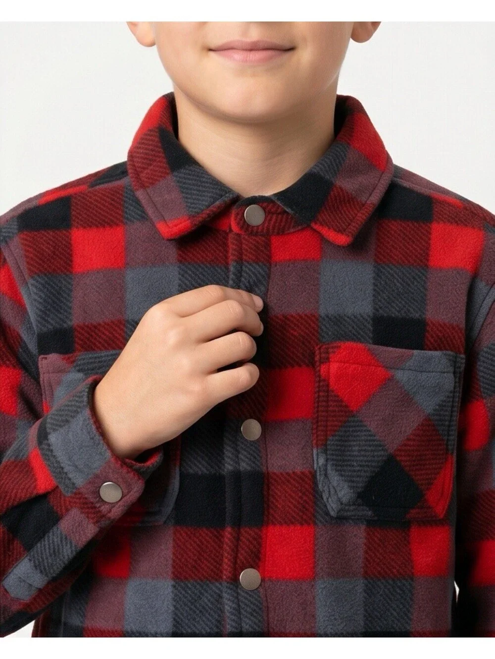 Weatherproof Vintage Boys M 10/12 Sherpa Lined Buffalo Plaid Jacket Red